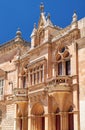 The facade of BishopÃ¢â¬â¢s Palace on the Pjazza San Pawl in Mdina. Malta Royalty Free Stock Photo